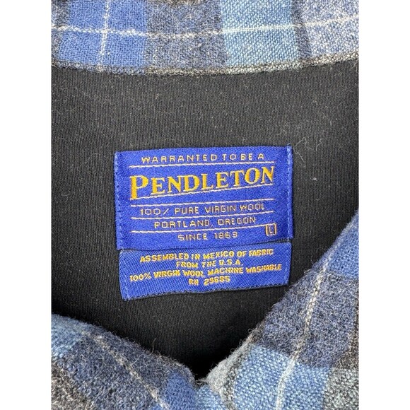 Pendleton Limited Edition Beach Boys Wool Board Shirt Large Blue Plaid *See Pics - Picture 7 of 16